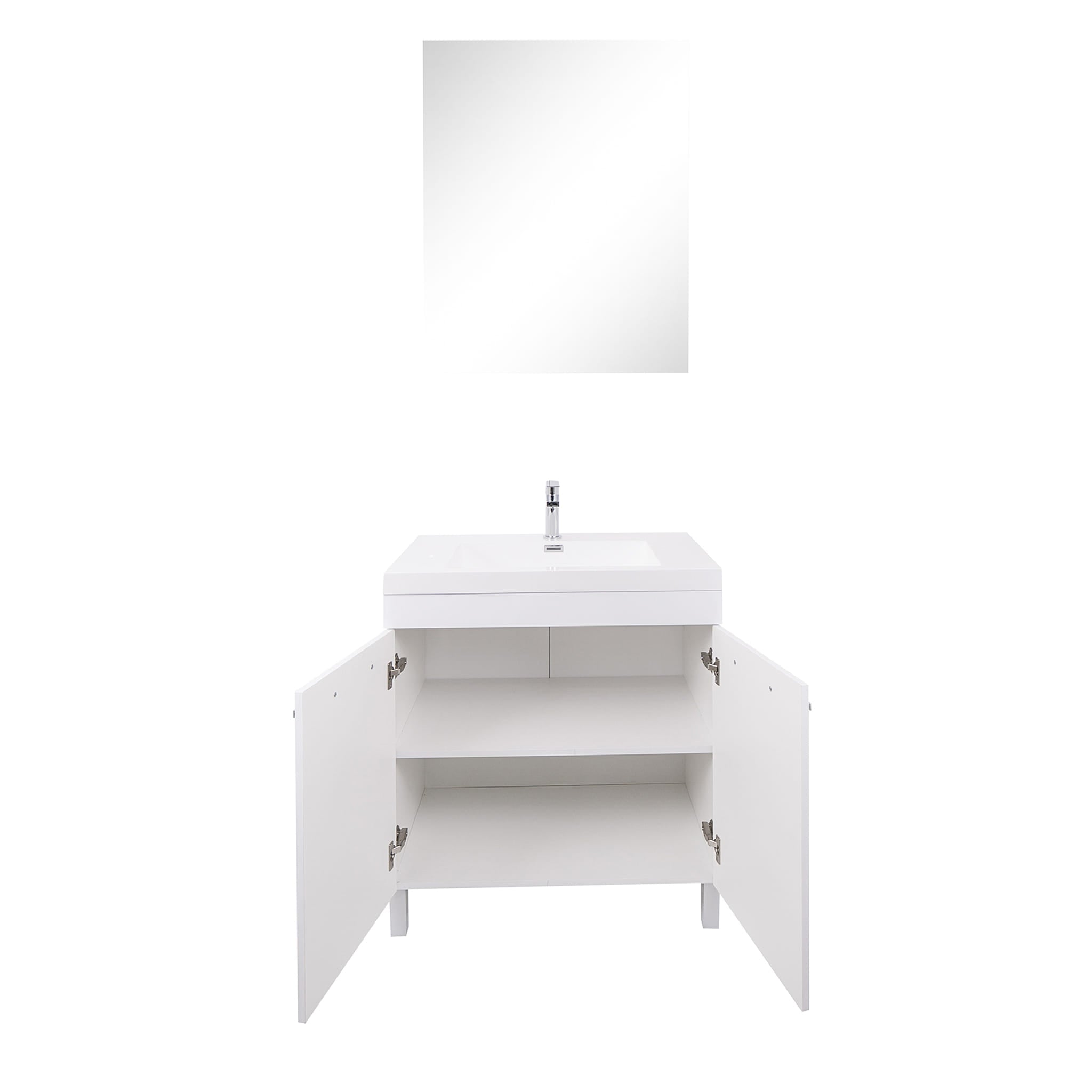 Aquamoon Ocean 31.5" White Free Standing Modern Bathroom Vanity Set.