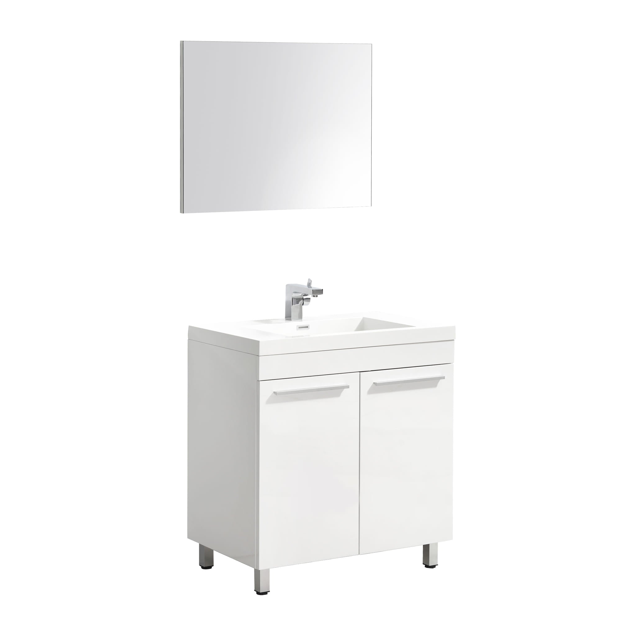 Aquamoon Ocean 31.5" White Free Standing Modern Bathroom Vanity Set.