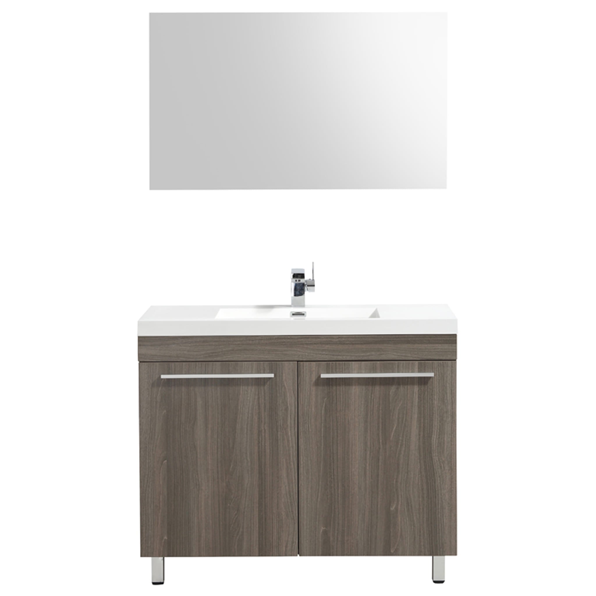 Aquamoon Ocean 39.5" Maple Grey Free Standing Modern Bathroom Vanity Set.