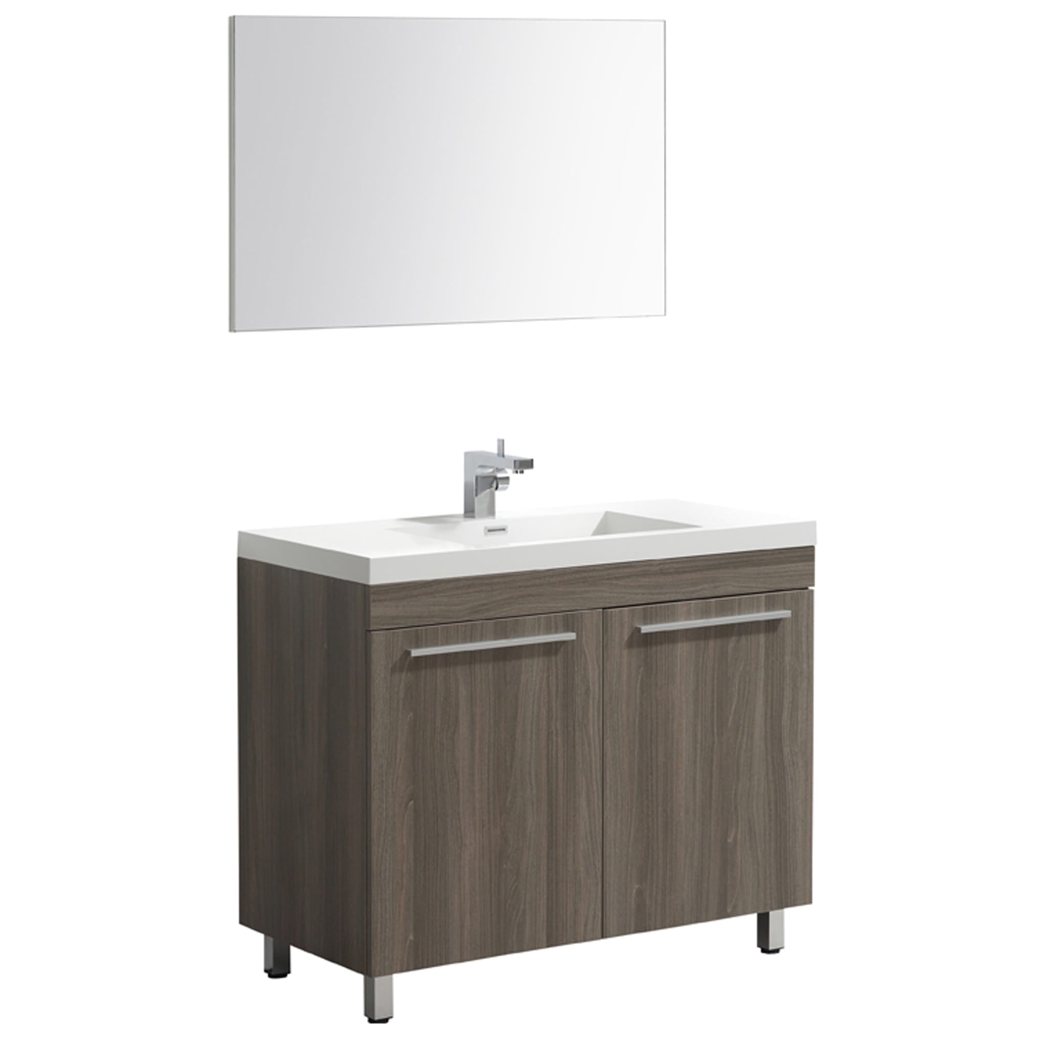 Aquamoon Ocean 39.5" Maple Grey Free Standing Modern Bathroom Vanity Set.