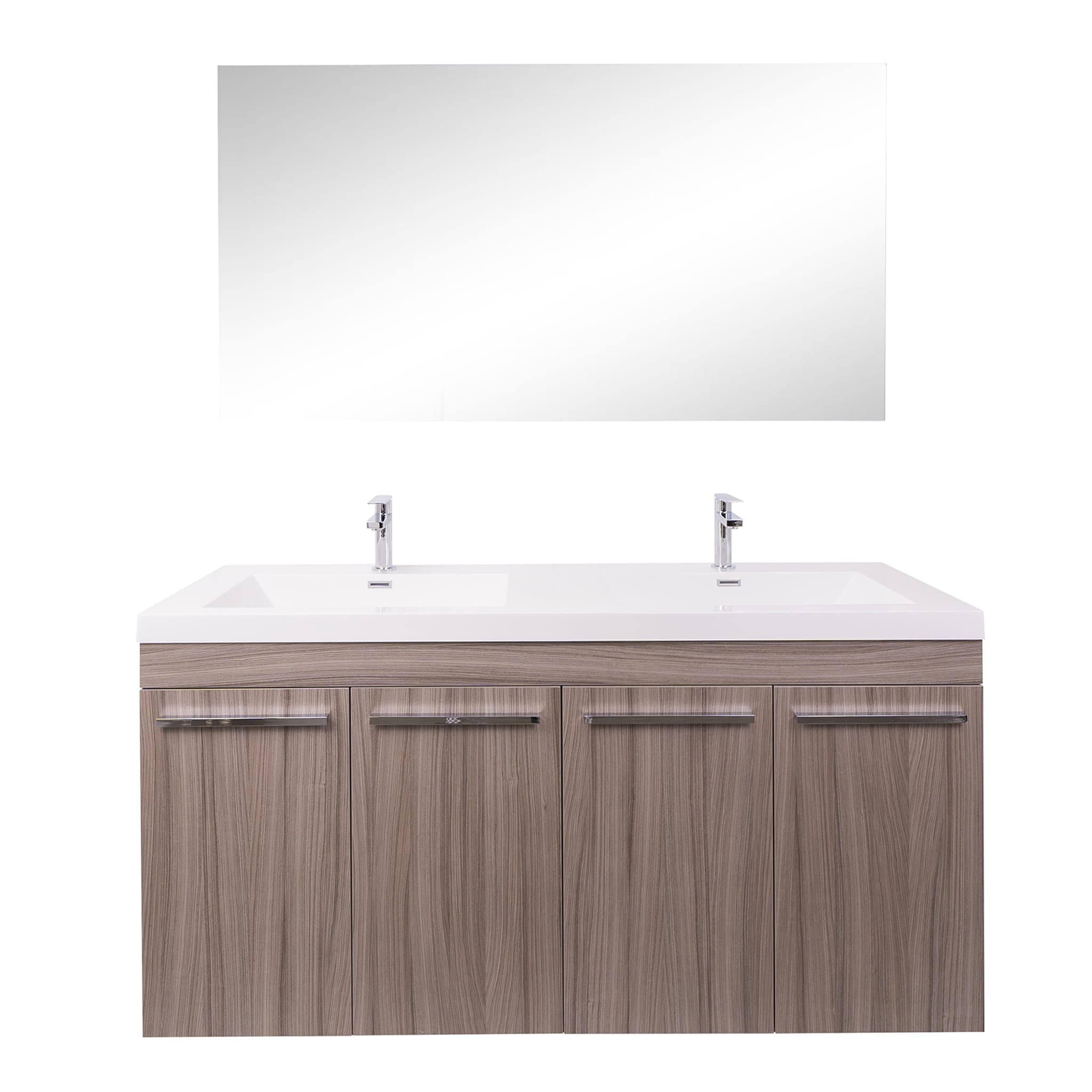 Aquamoon Ocean 59.5" Double Sink Maple Grey Free Standing Modern Bathroom Vanity Set.