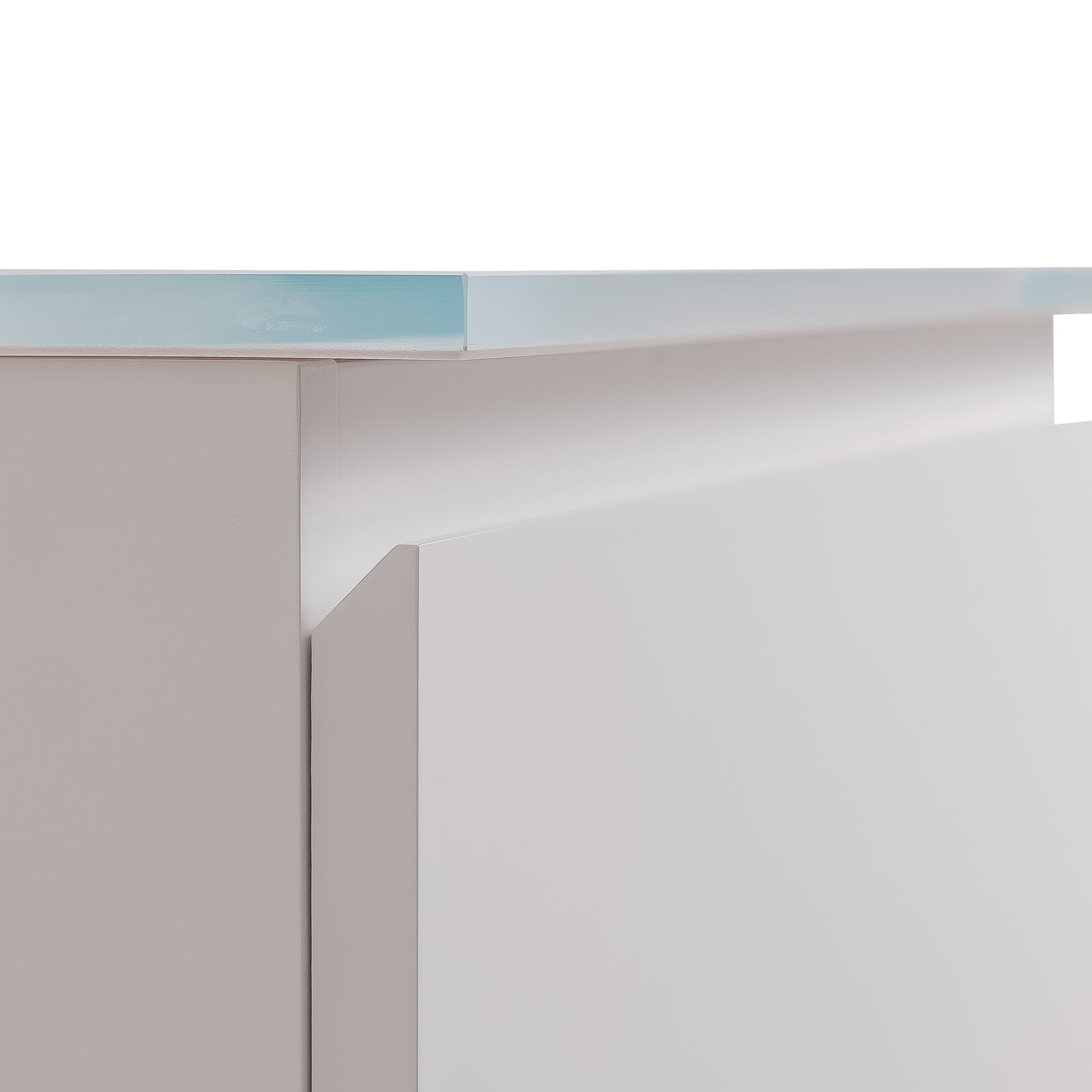 Venice 23.5 White High Gloss Cabinet, White Tempered Glass Sink, Wall Mounted Modern Vanity Set