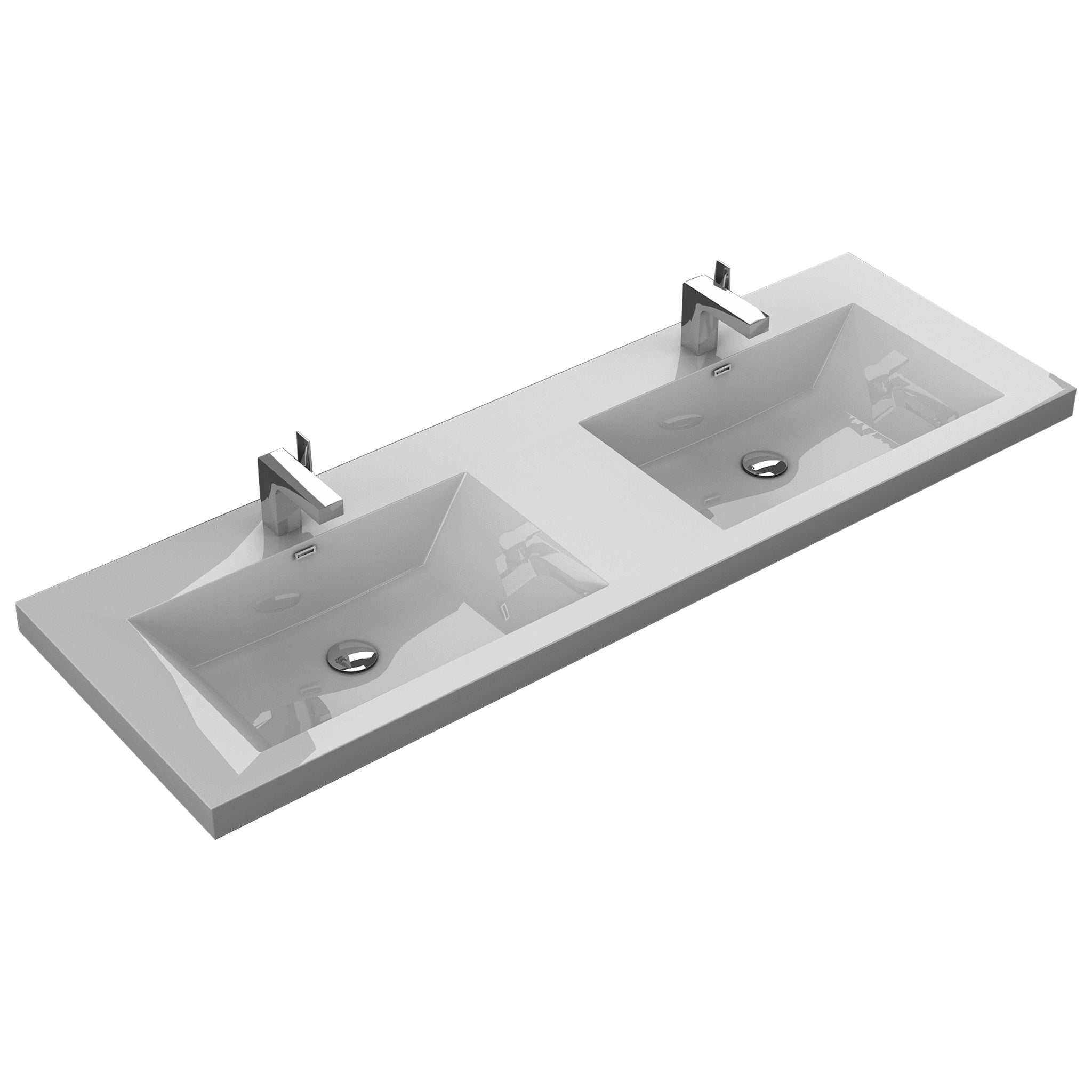 Aquamoon Ocean 60" Integrated/Countertop Double Sink