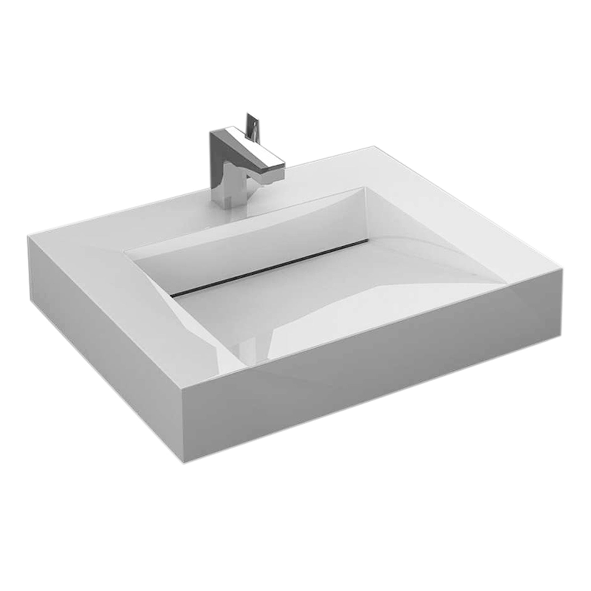 Aquamoon Venice 24" Integrated /Countertop White Infinity  Sink bathtrends_usa