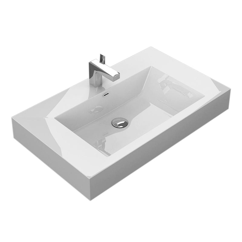 Aquamoon Venice 31" Integrated /Countertop White Square  Sink