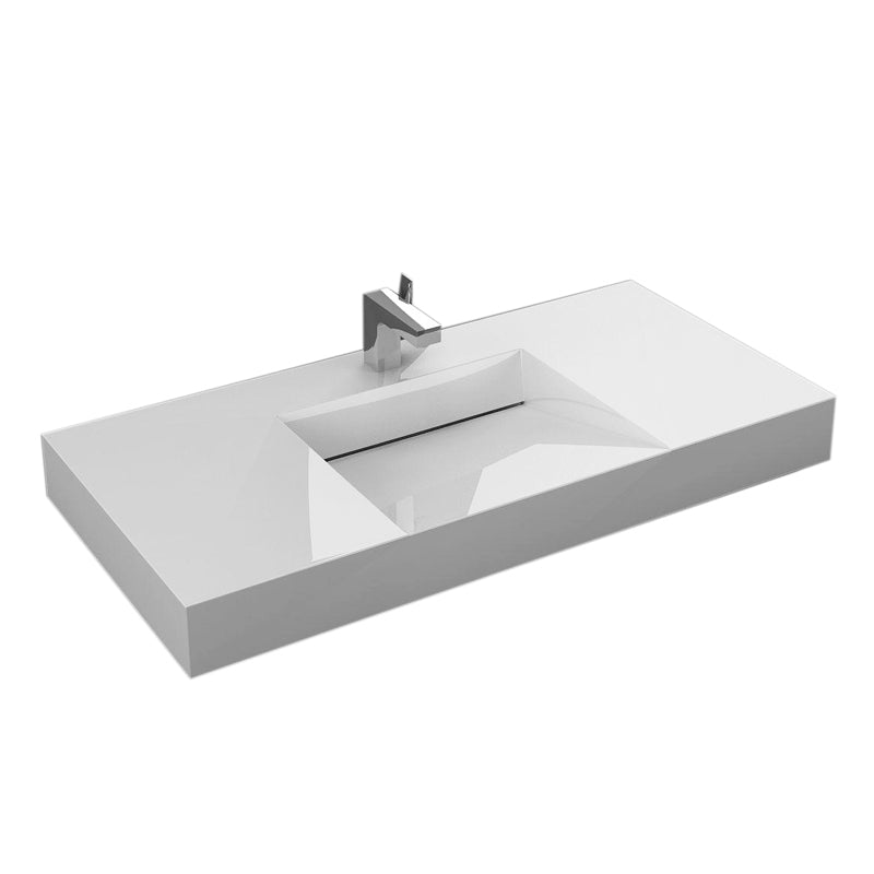 Aquamoon Venice 39" Integrated /Countertop White Infinity  Sink bathtrends_usa